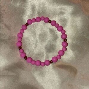 Handmade hot Pink Beaded Stretch Bracelet